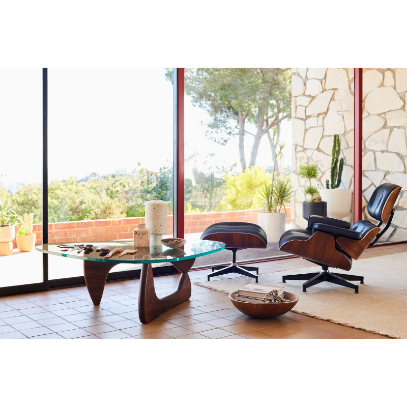 The Eames Lounge Chair and Ottoman from Herman Miller in a living room. all-groups