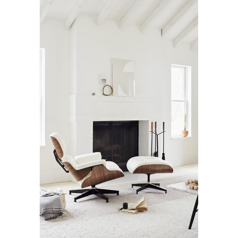 The Eames Lounge Chair and Ottoman from Herman Miller in a living room. all-groups