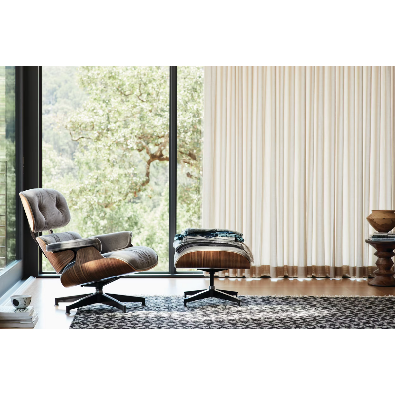 The Eames Lounge Chair and Ottoman from Herman Miller in an open space living room. all-groups