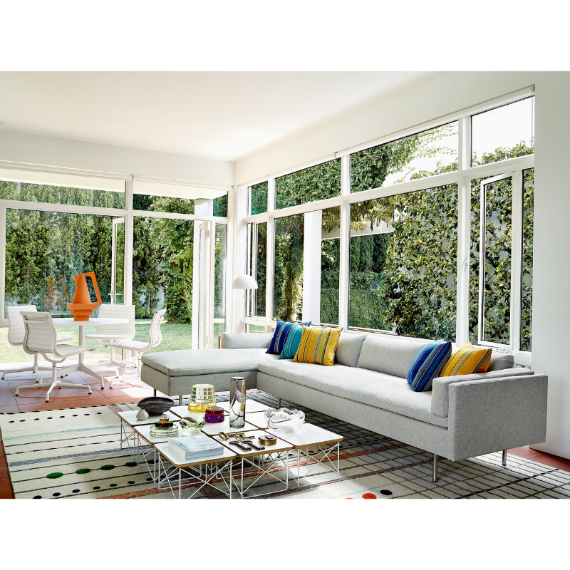 The Eames Wire Base Low Table from Herman Miller in a living area.