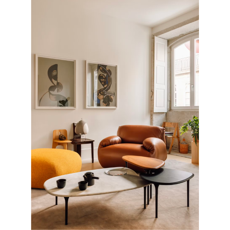 The Luva Modular Armchair presents timeless beauty in an inventive form. Fold up, down, or reconfigure as you please. Created by designer Gabriel Tan, Luva is a case study for probing at the intersections of art, design, and culture. The chair's elemental form is inspired by the soft-rolled tops of Japanese futons and the padded tactility of a boxing glove.