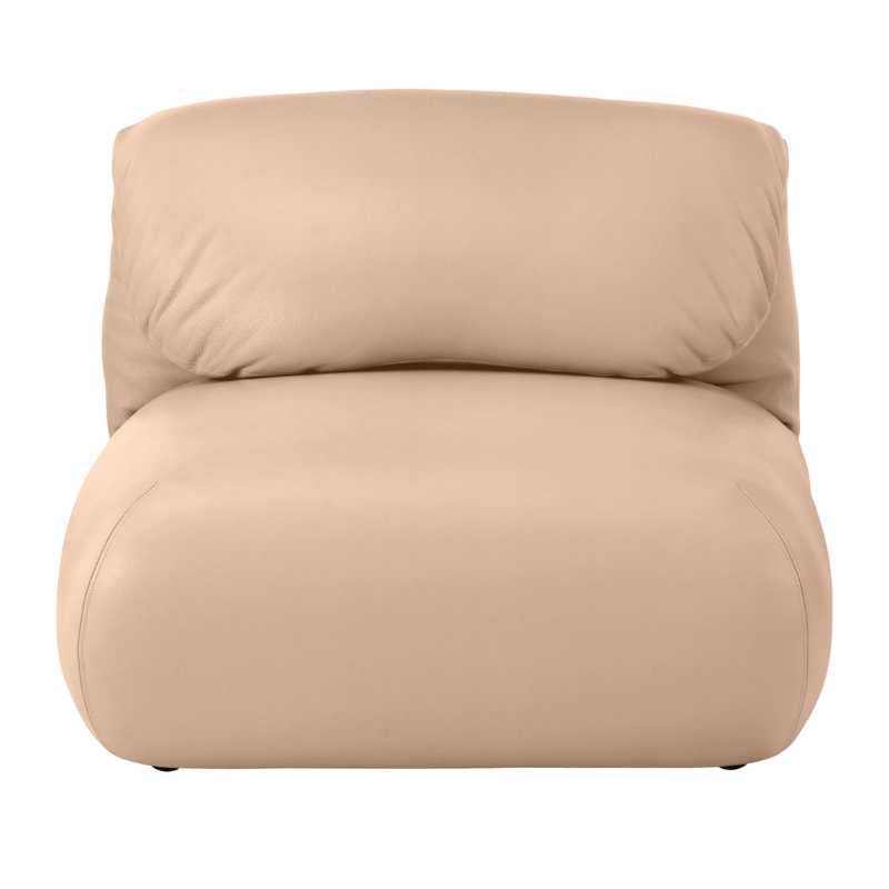 The Leather Luva Modular Armless Chair Prone Leather Balsa from Herman Miller.
