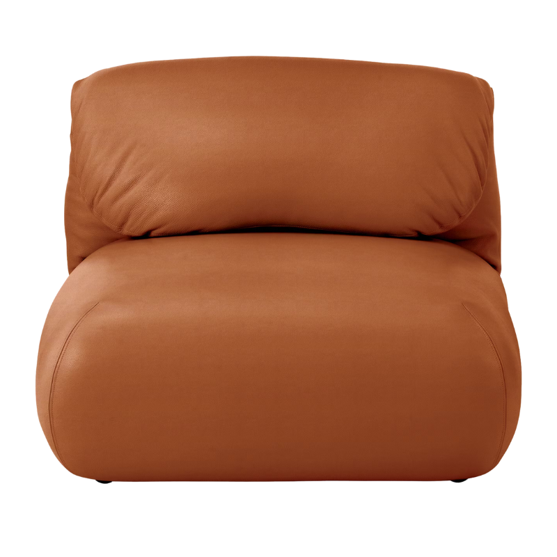 The Leather Luva Modular Armless Chair Prone Leather Bricolage from Herman Miller.