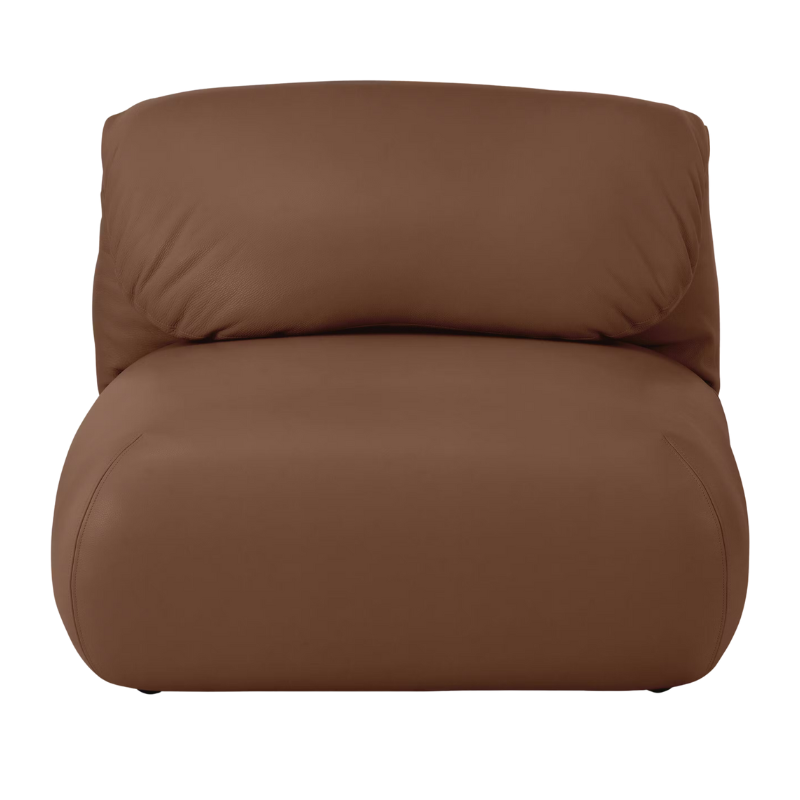The Leather Luva Modular Armless Chair Prone Leather Ledge from Herman Miller.