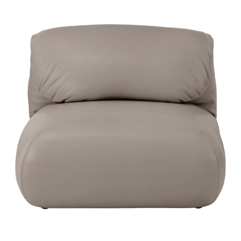 The Leather Luva Modular Armless Chair Prone Leather Lute from Herman Miller.