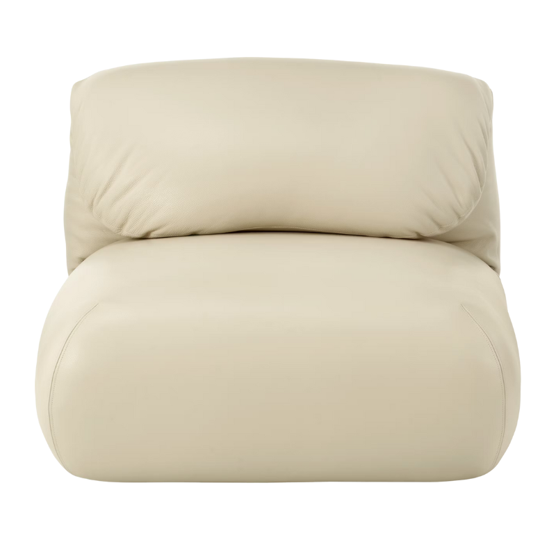 The Leather Luva Modular Armless Chair Prone Leather Timbre from Herman Miller.