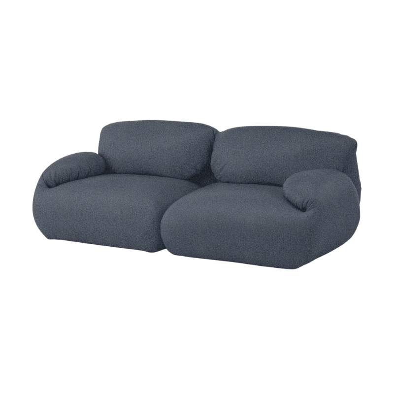 The two seater Luva Modular Sofa from Herman Miller with letterpress beck fabric.