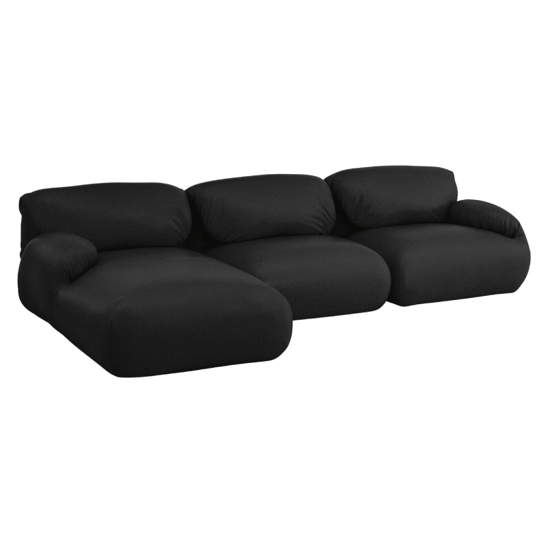 Fold up, down, or reconfigure as you please. The Luva Modular Sectional presents timeless beauty in an inventive form. Created by designer Gabriel Tan, Luva is a case study for probing at the intersections of art, design, and culture. The sectional's elemental form is inspired by the soft-rolled tops of Japanese futons and the padded tactility of a boxing glove.