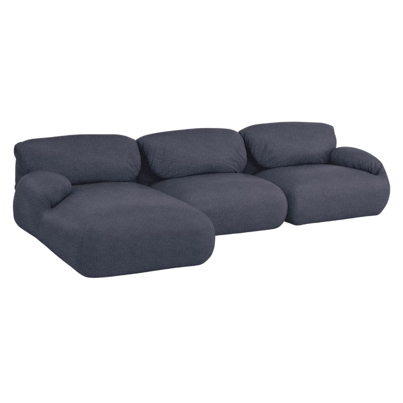 Fold up, down, or reconfigure as you please. The Luva Modular Sectional presents timeless beauty in an inventive form. Created by designer Gabriel Tan, Luva is a case study for probing at the intersections of art, design, and culture. The sectional's elemental form is inspired by the soft-rolled tops of Japanese futons and the padded tactility of a boxing glove.