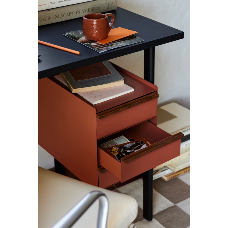 The Mode Desk from Herman Miller in a close up lifestyle photograph.