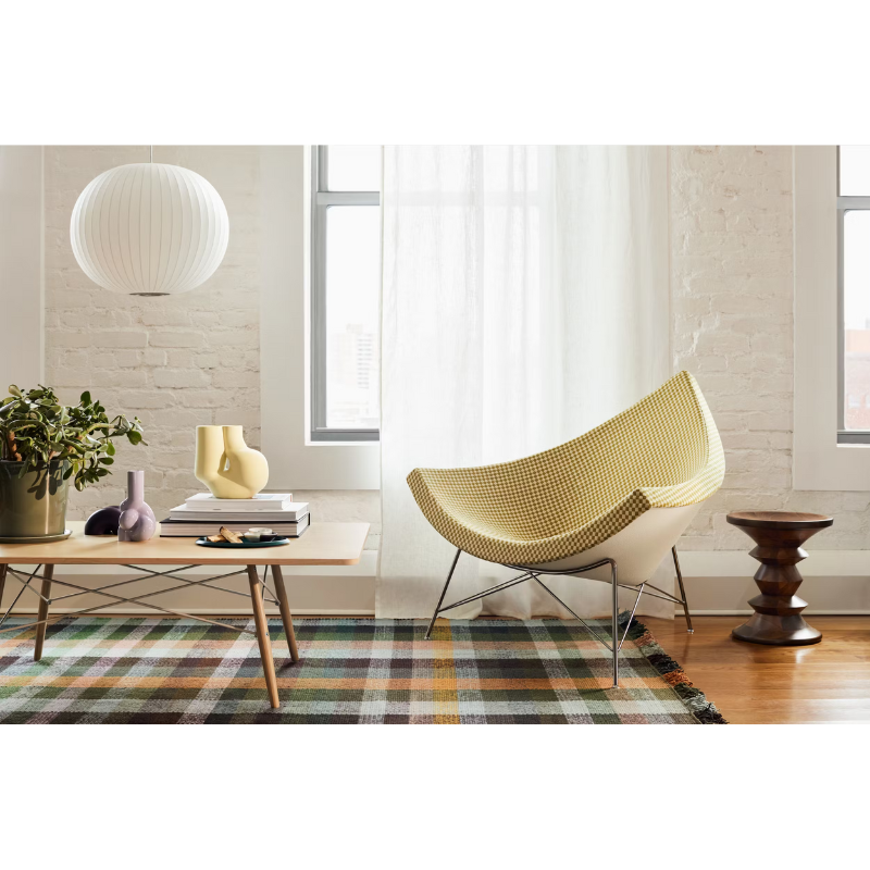 The Nelson Ball Bubble Pendant from Herman Miller within a lounge area.