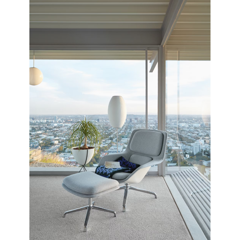 The Nelson Cigar Lotus Floor Light from Herman Miller in a living room.