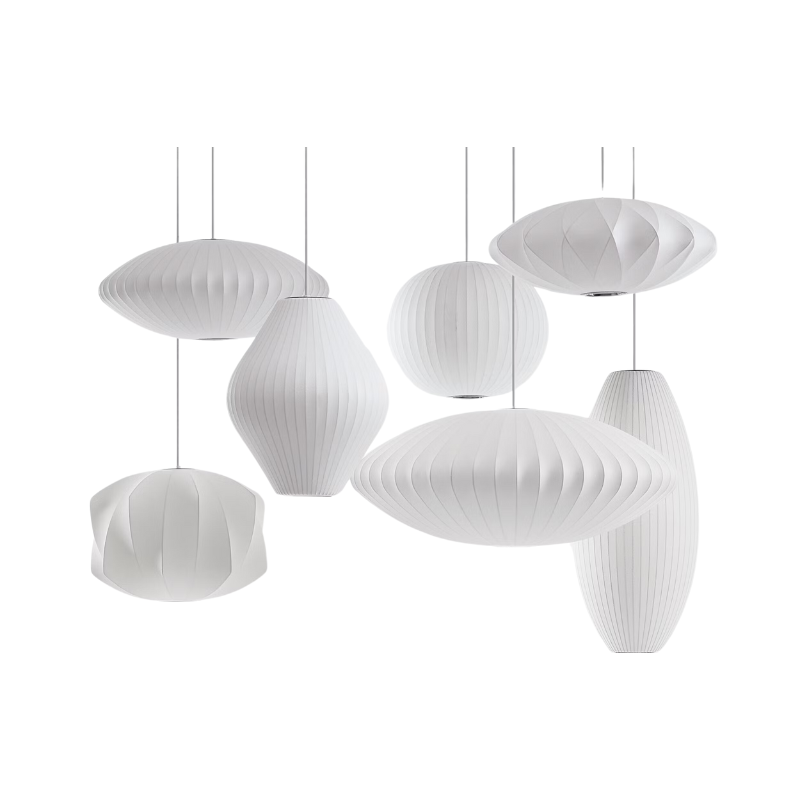 The Nelson Propeller Bubble Pendant from Herman Miller with other Nelson Bubble Pendants.