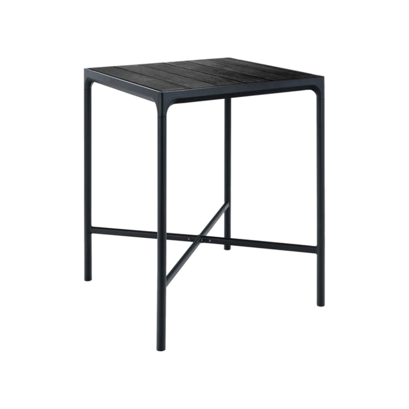 This is the FOUR table in a bar table version. This table looks great together with HOUE bar stools from the CLIPS, ReCLIPS and PAON collections! Table top in bamboo and leg construction in powder coated black aluminum. 