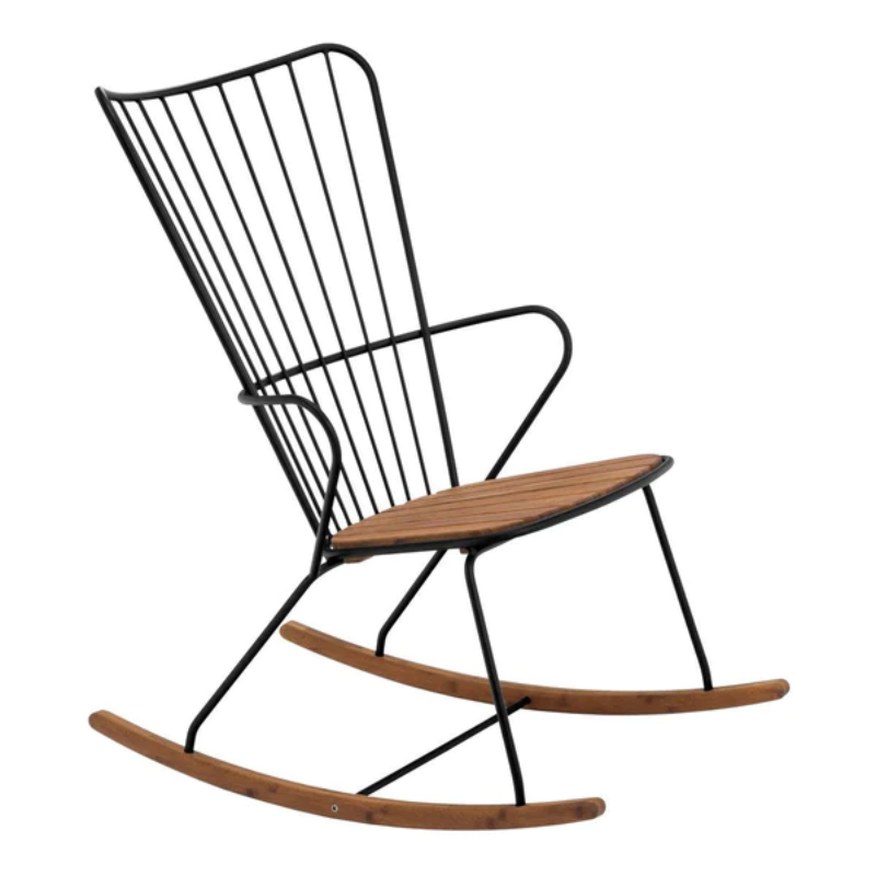 The PAON outdoor rocking chair has Scandinavian influences in its design, but with a touch of French Victorian romance. The PAON chairs provides optimal seating comfort which you would not expect from a metal chair!