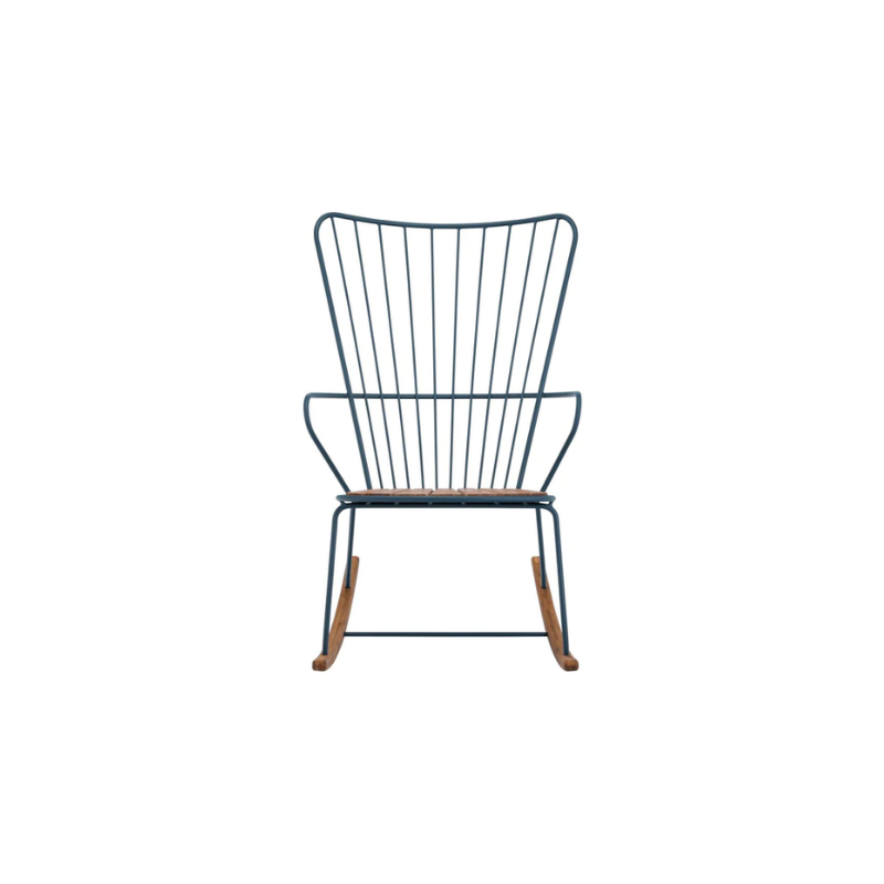 The PAON outdoor rocking chair has Scandinavian influences in its design, but with a touch of French Victorian romance. The PAON chairs provides optimal seating comfort which you would not expect from a metal chair!