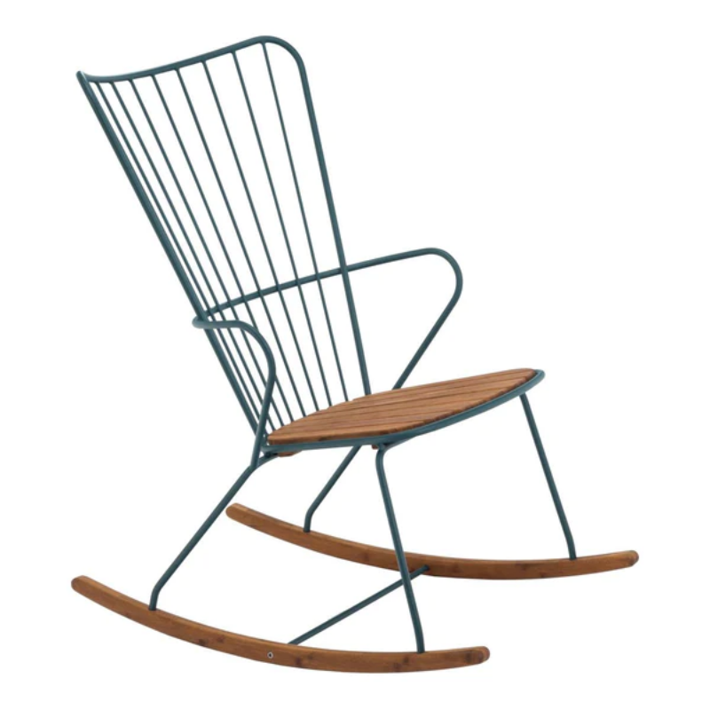 The PAON outdoor rocking chair has Scandinavian influences in its design, but with a touch of French Victorian romance. The PAON chairs provides optimal seating comfort which you would not expect from a metal chair!
