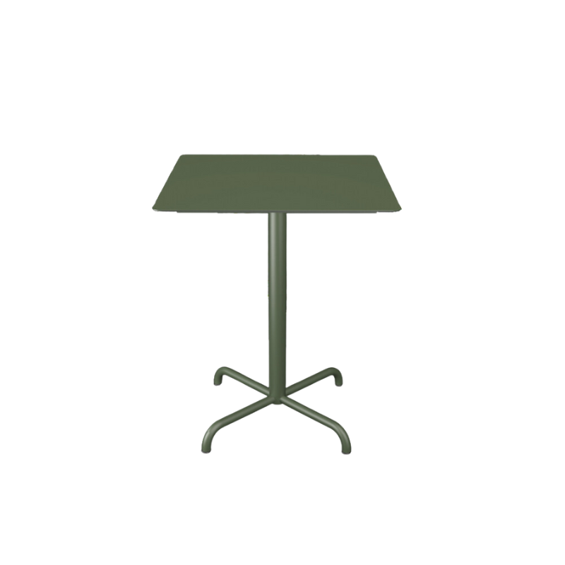 PICO Outdoor Café Table with 4-Star Base, small olive green