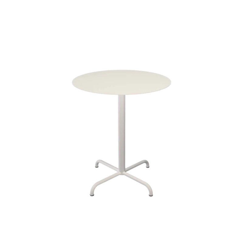 PICO is a collection of café tables ideal for various settings, whether indoors or outdoors, in private or public spaces.Muted white, small.