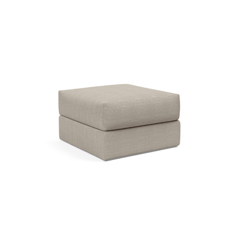 The Cornila Ottoman from Innovation Living in Kenya Gravel 579 from an angle.