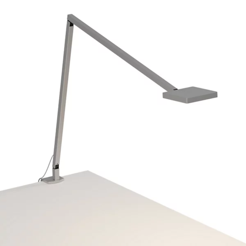 The Focaccia Desk Lamp from Koncept with the desk clamp in silver.