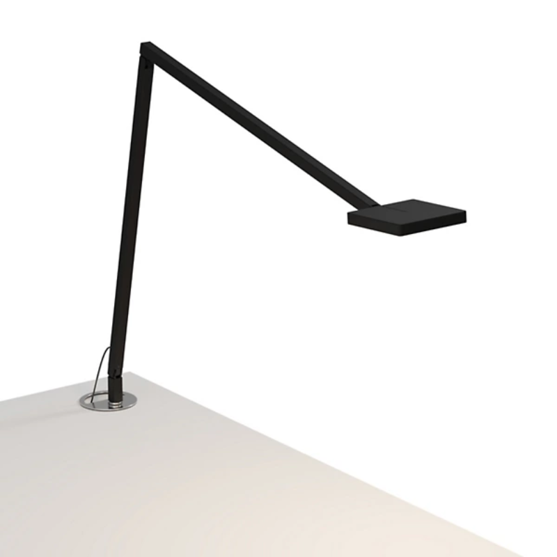 The Focaccia Desk Lamp from Koncept with the grommet mount in matte black.