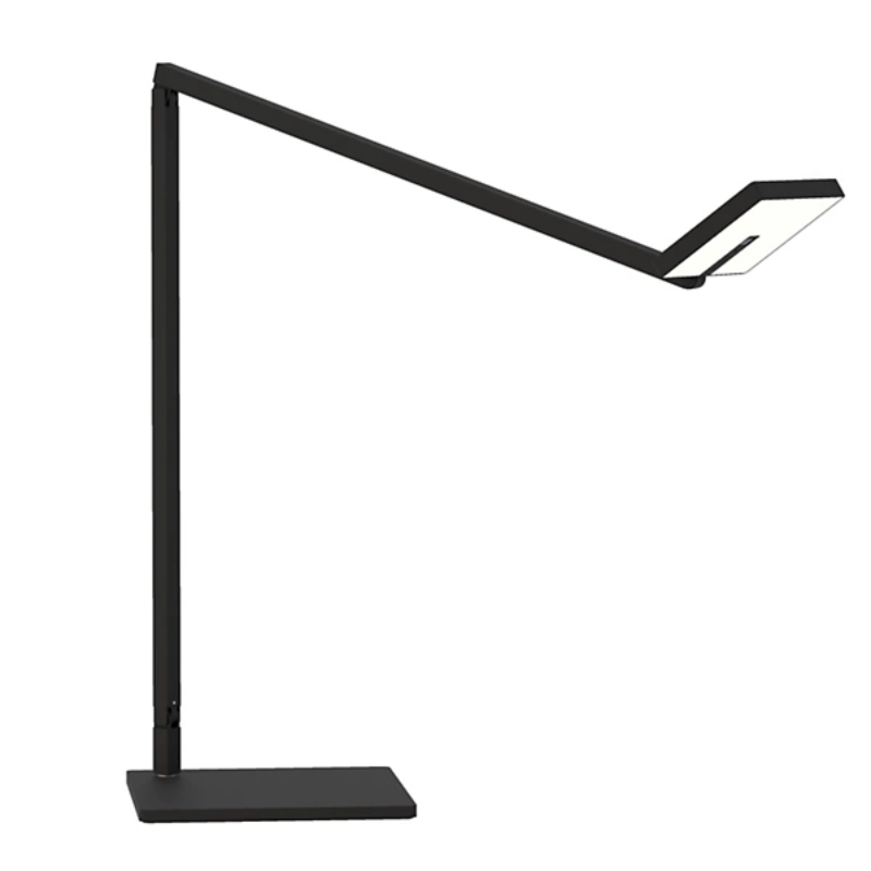 The Focaccia Desk Lamp from Koncept with the square table base in matte black.