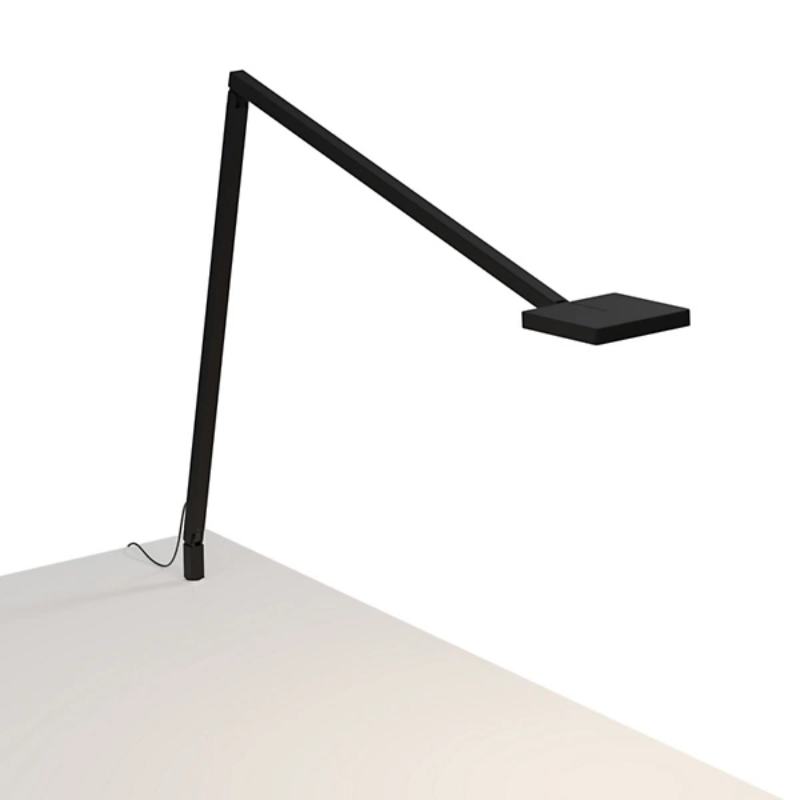 The Focaccia Desk Lamp from Koncept with the through table mount in matte black.