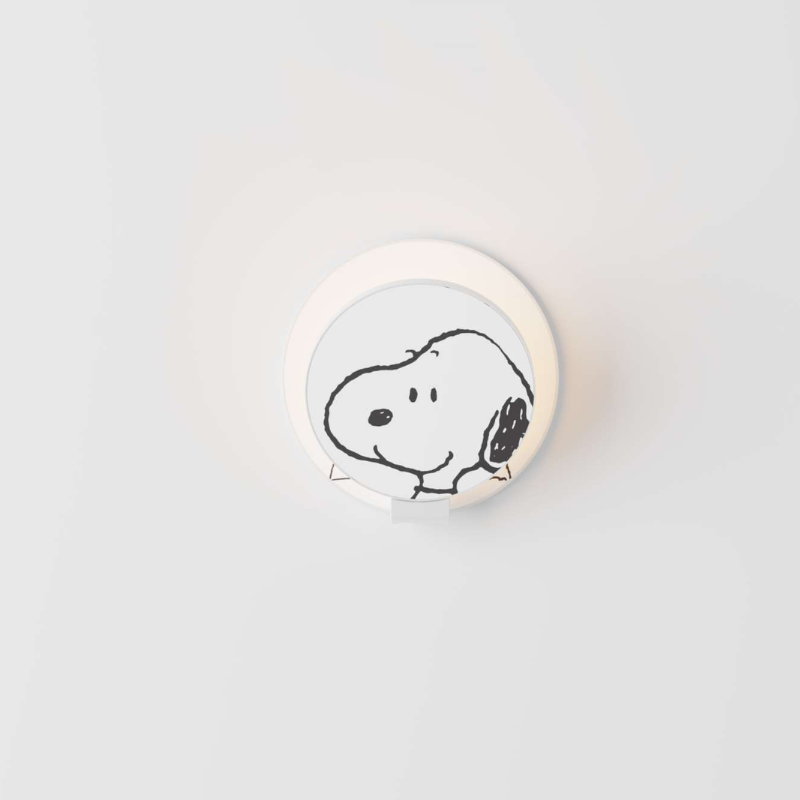 The Peanuts Edition Gravy Wall Sconce from Koncept in the Snoopy style from the front.