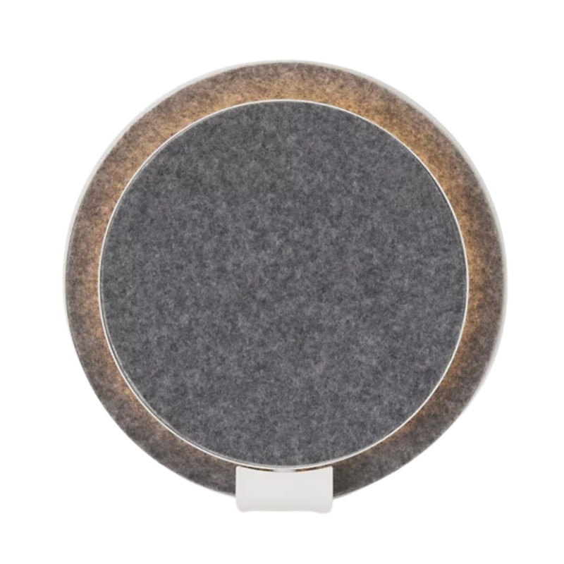 The Plug-In Gravy Wall Sconce from Koncept with the matte white body and oxfored (felt) plate.