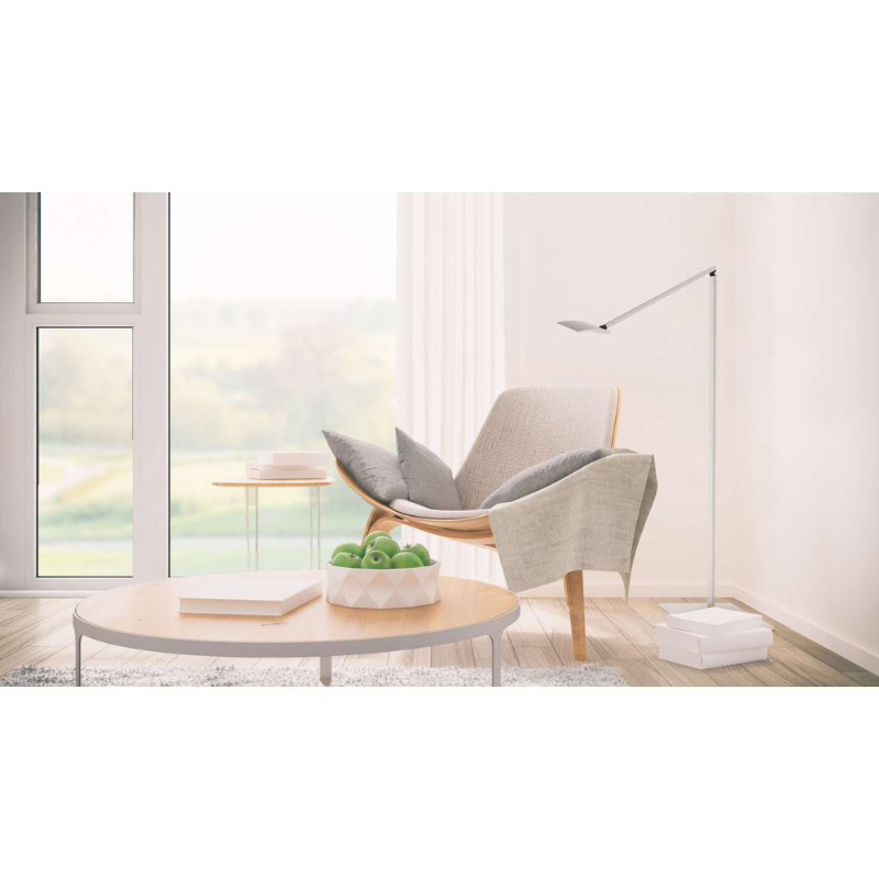 Delivering a phenomenal 99 lumens per watt, Mosso Pro Floor Lamp changes light colors from warm to cool and anything in between. An intuitive built-in touchstrip allows for effortless continuous dimming. A built-in occupancy sensor ensures no energy is wasted lighting up a vacant area. With Mosso Pro, anything is possible.