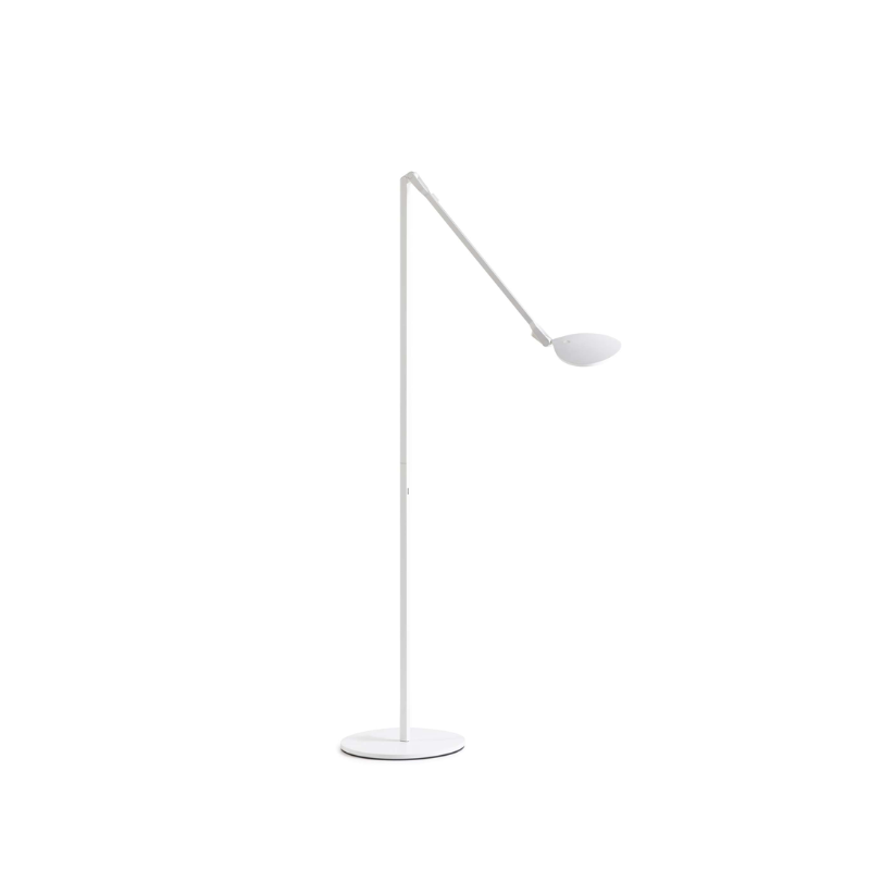 The Splitty Floor Lamp from Koncept in matte white, tilted.