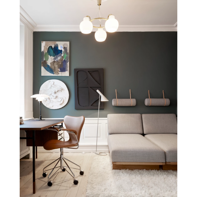 The AJ Floor from Louis Poulsen within a home office.