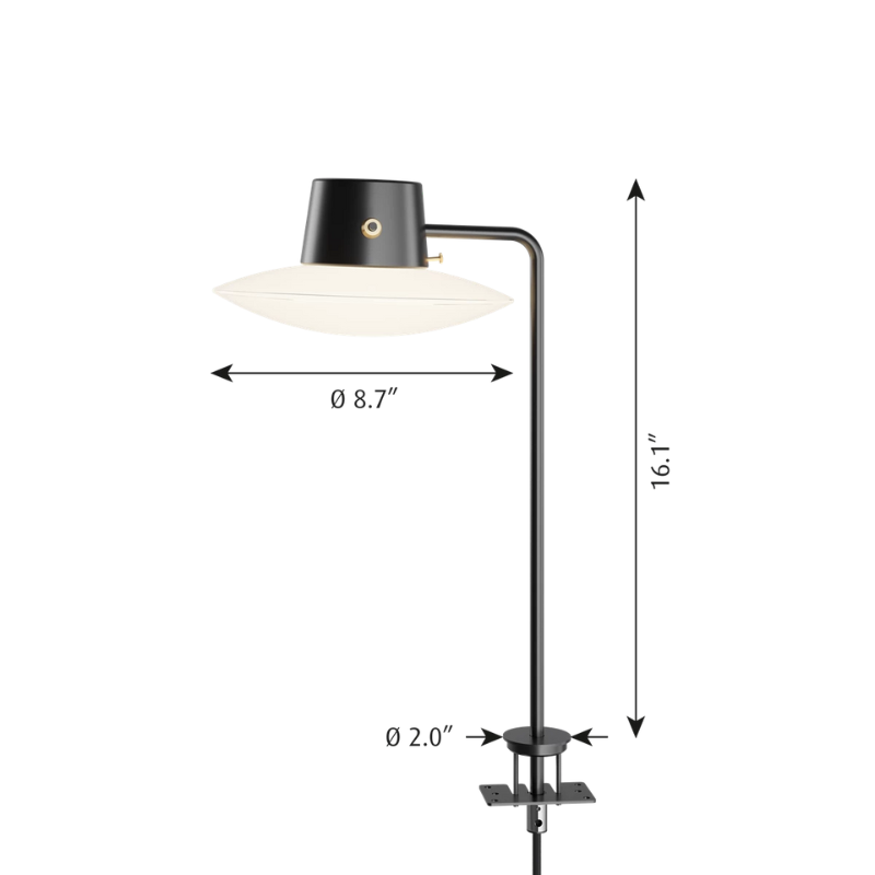 The tall AJ Oxford Table Lamp from Louis Poulsen with a pin mount dimensions. all-groups