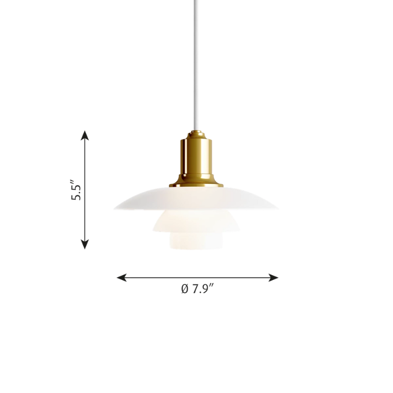 The PH 2/1 Pendant from Louis Poulsen dimensions. all-groups