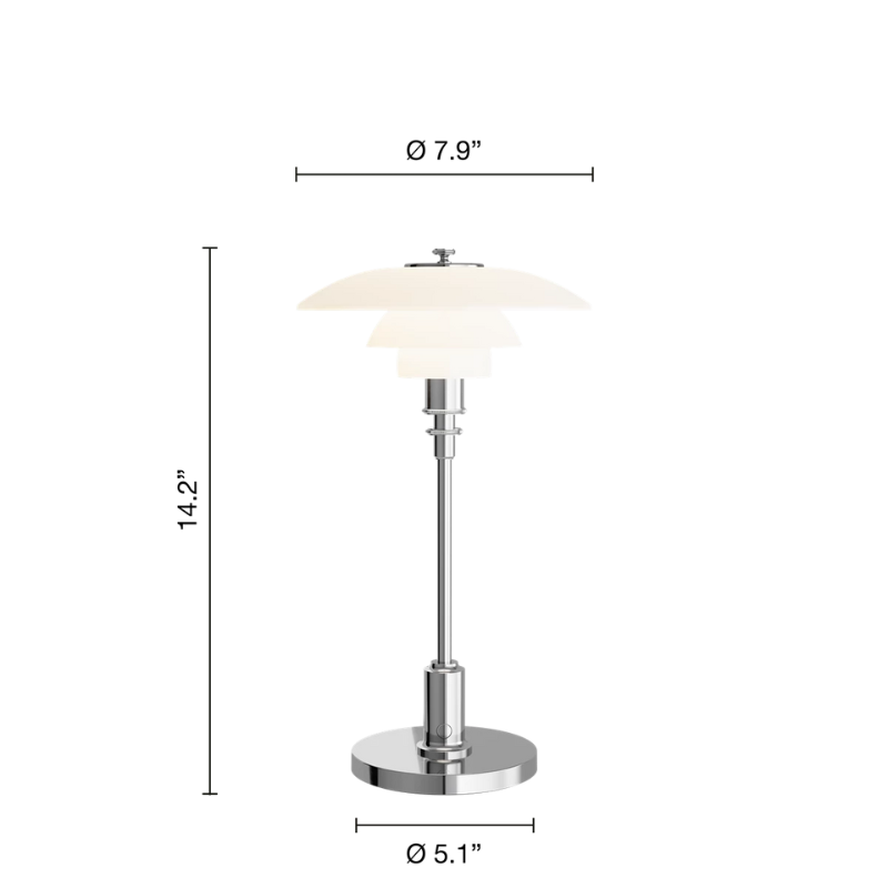 The PH 2/1 Portable from Louis Poulsen dimensions. all-groups