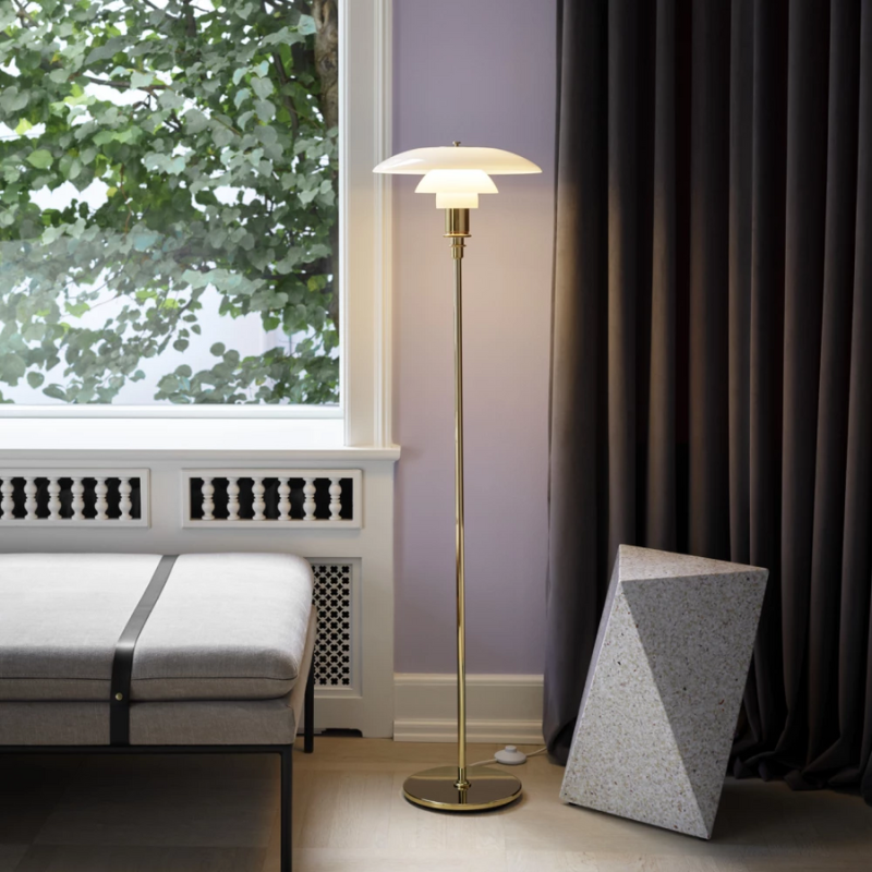 The PH 3½-2½ Floor from Louis Poulsen in a bedroom.