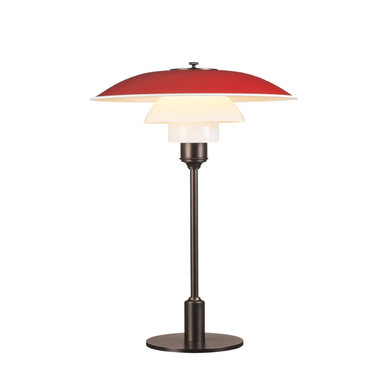 The PH 3½-2½ Table Lamp from Louis Poulsen in red.