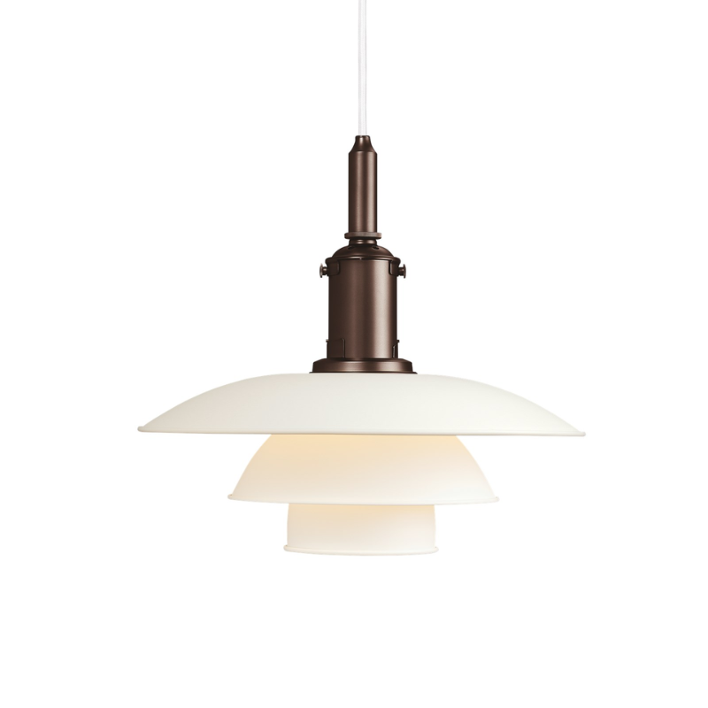 The PH 3½-3 Pendant Light from Louis Poulsen in white.