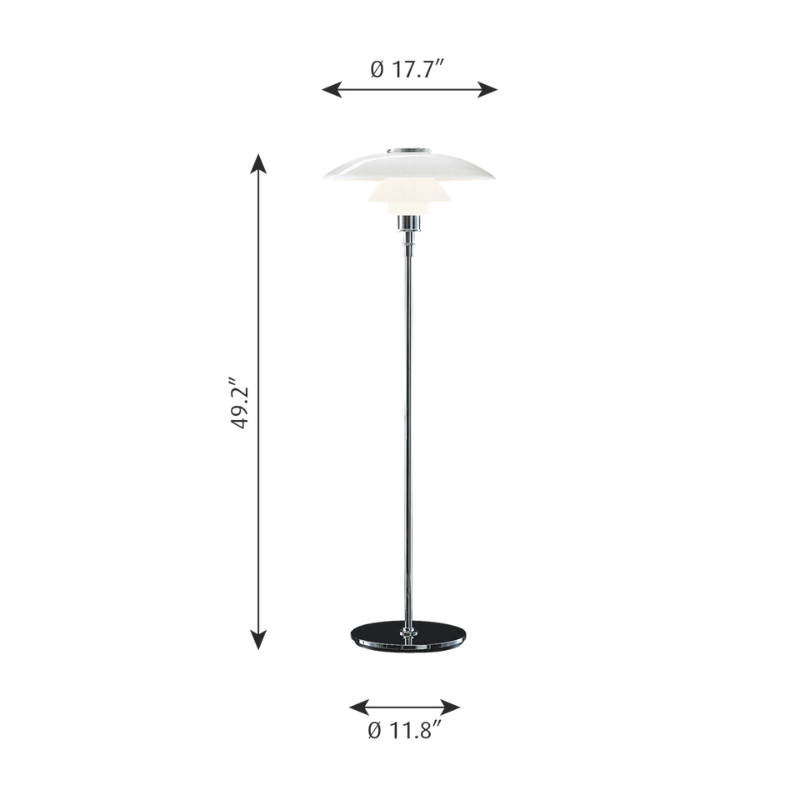 The PH 4½-3½ Floor Lamp from Louis Poulsen dimensions.