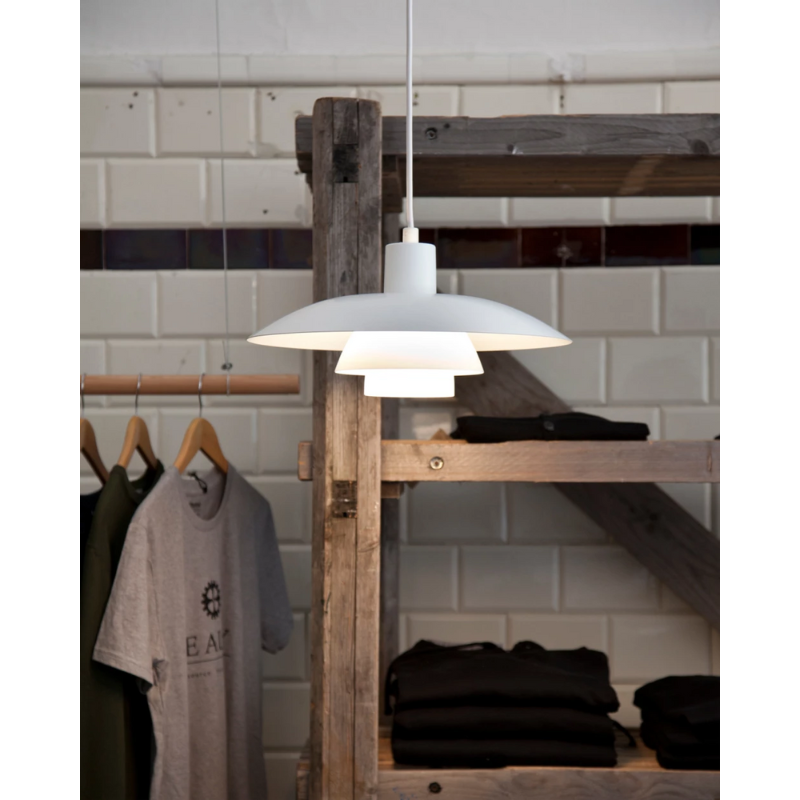 The PH 4/3 Pendant from Louis Poulsen in a bedroom.
