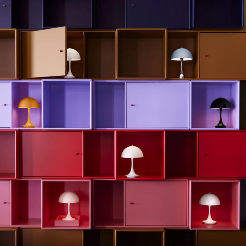 The Panthella 160 Portable from Louis Poulsen in a living room. all-groups