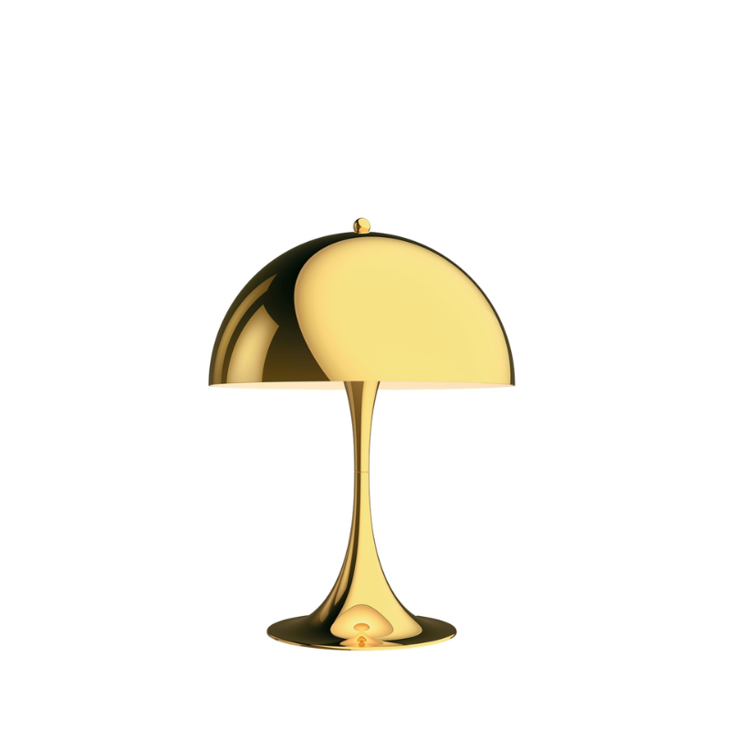 The Panthella 320 Table Lamp from Louis Poulsen in brass.
