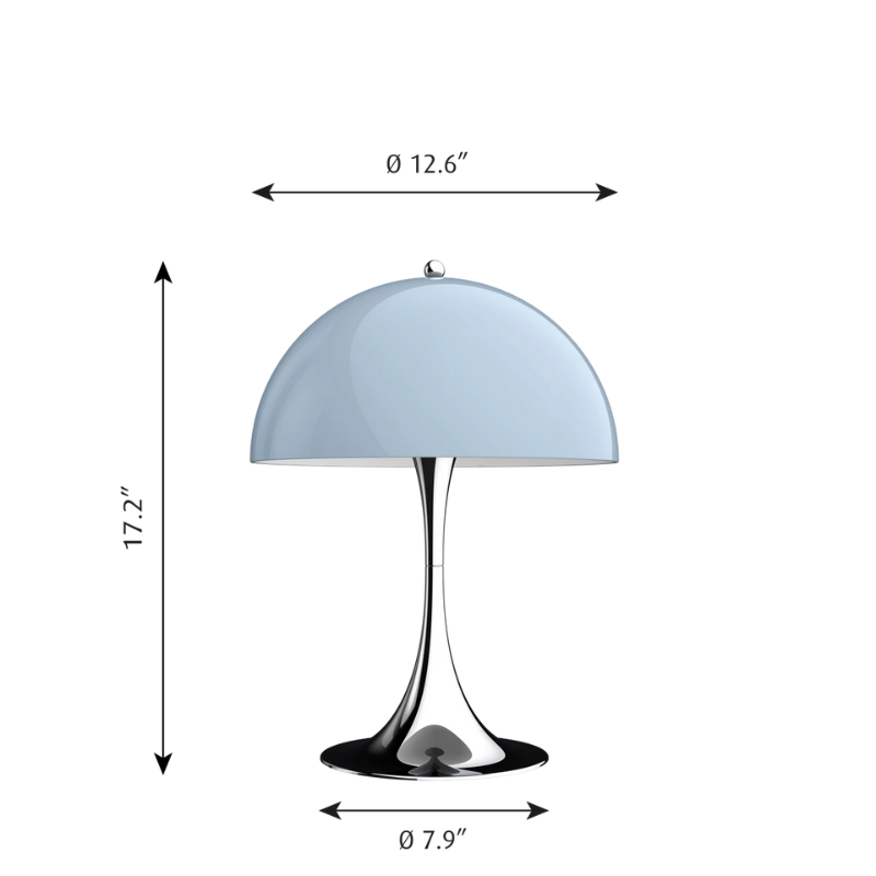The Panthella 320 Table Lamp from Louis Poulsen dimensions. all-groups