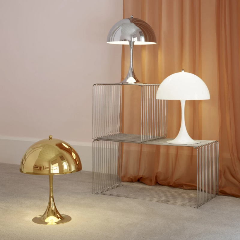 The Panthella 320 Table Lamp from Louis Poulsen in a family space. all-groups
