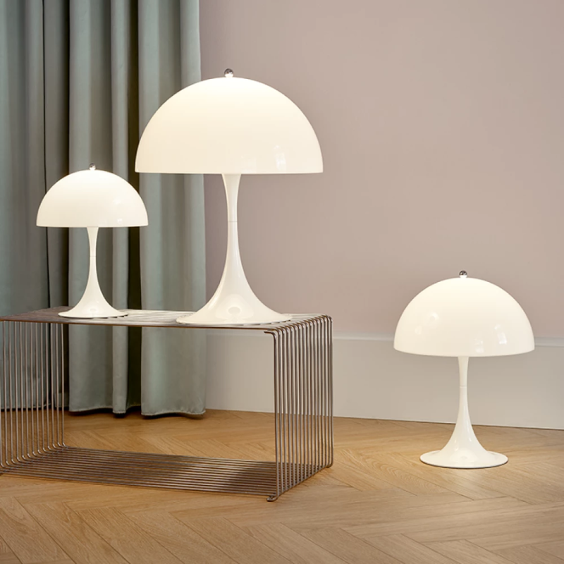 The Panthella 400 Table Lamp from Louis Poulsen in a image showing the other lights within the collection.