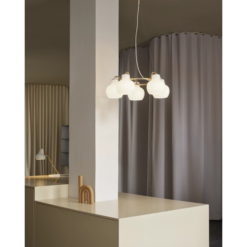 The VL Ring Crown from Louis Poulsen in a kitchen.