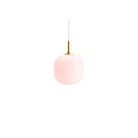 A twist on the iconic design, the VL 45 Pale Rose Pendant features pale rose colored mouth-blown four-layer glass paired with the brushed brass suspension, a subtle nod to contemporary interior trends.