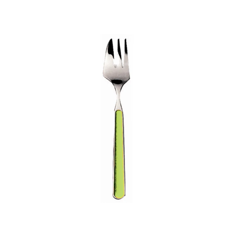 The Fantasia Cake Fork from Mepra in acid green.