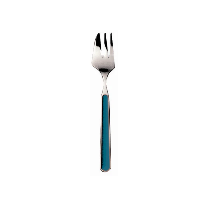 The Fantasia Cake Fork from Mepra in blue.